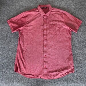 Travis Mathew Shirt Mens XL Red Button Up Short Sleeve Golf Casual Summer Resort